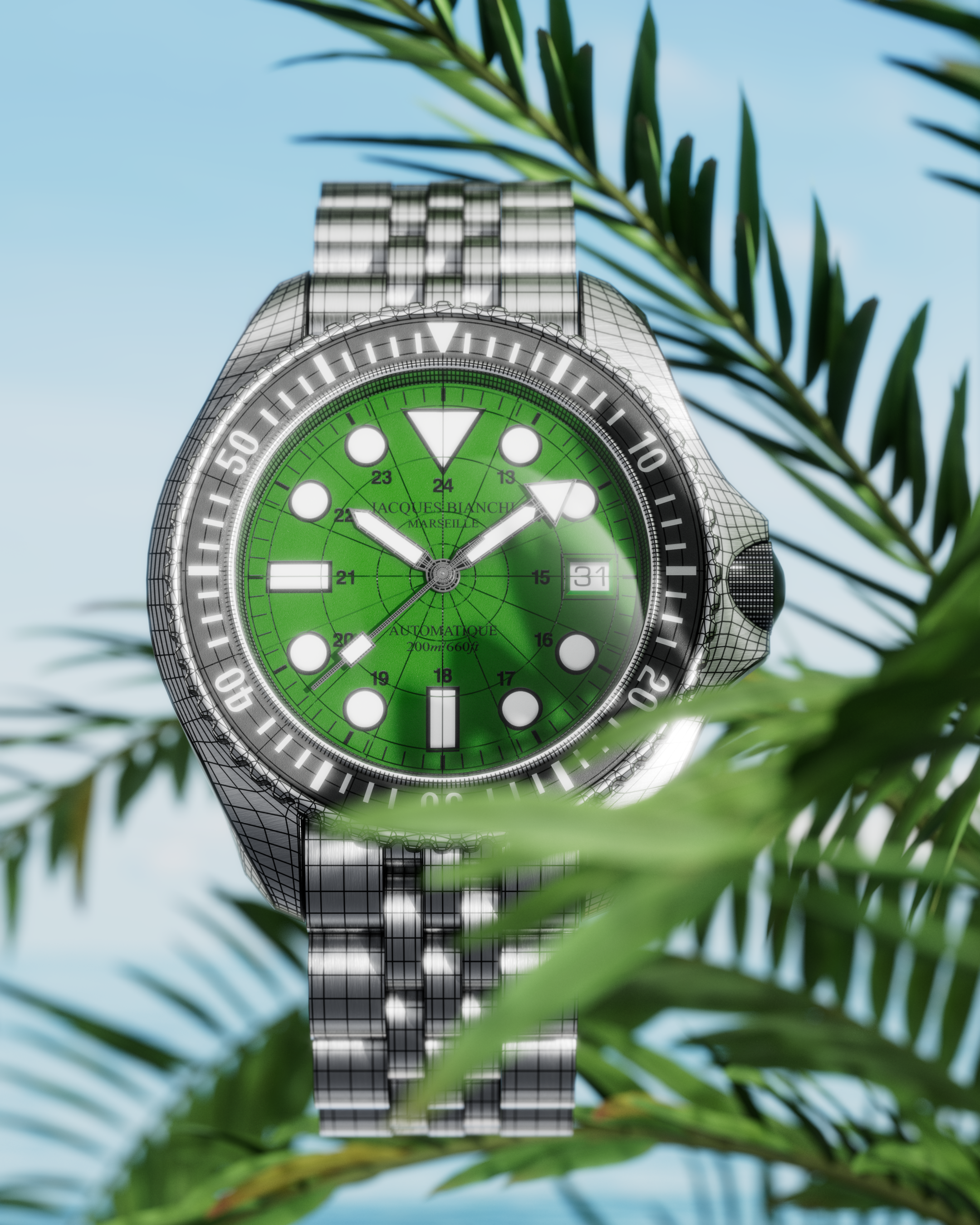 Example of 3D Watch Modeling, Render & Animation